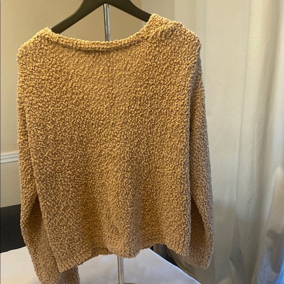 Cozy Tan Textured Knit Cardigan - Picture 2 of 7